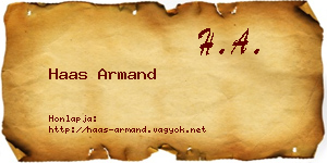 Haas Armand névjegykártya